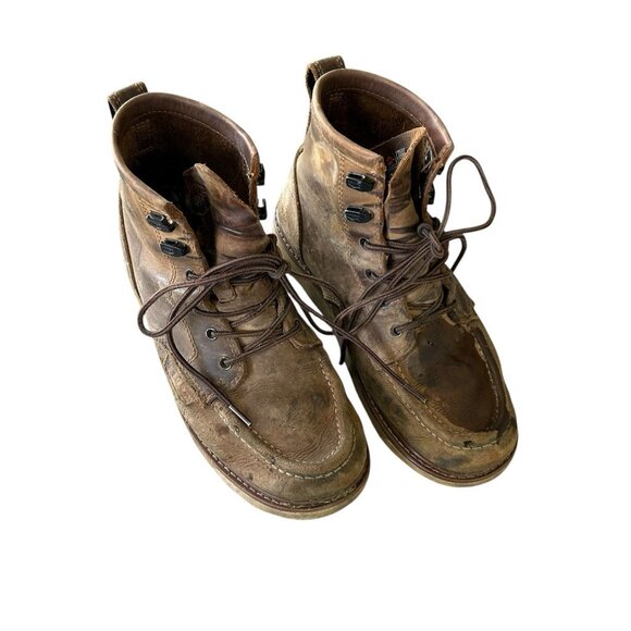 Brunt Leather Work Boots Cushn size men 9.5m Grunge Distressed thrash waterproof - Picture 1 of 7